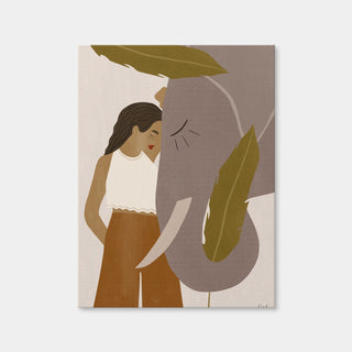 AUTO-MOCKUP WHITE | Girl And Elephant | 1 Piece | Gallery Wrap Canvas | group=3x4