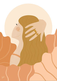 Girl Dreaming In Soft Peach Colors Wall Art