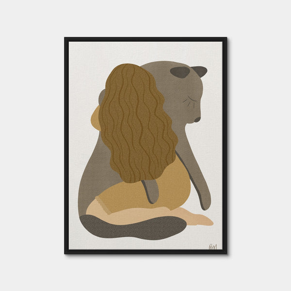 Girl Tenderness Wall Art — Framed Canvas Format preview