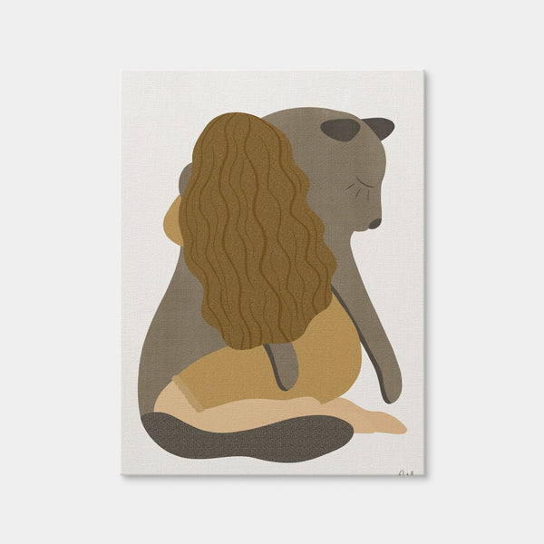 Girl Tenderness Wall Art — Canvas Wrap Format preview