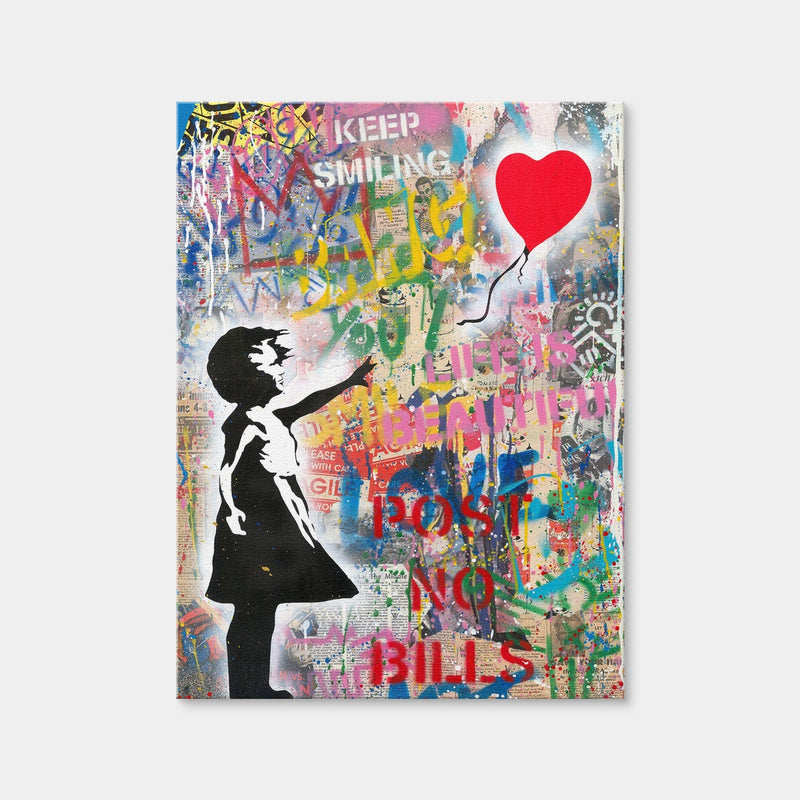 AUTO-MOCKUP WHITE | Girl With A Balloon | 1 Piece | Gallery Wrap Canvas | group=3x4