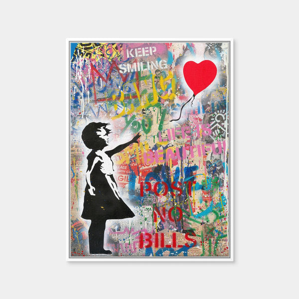 Girl With A Balloon Wall Art — Framed Canvas Format preview