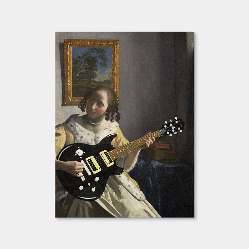 AUTO-MOCKUP WHITE | Girl With an Electric Guitar | 1 Piece | Gallery Wrap Canvas | group=3x4