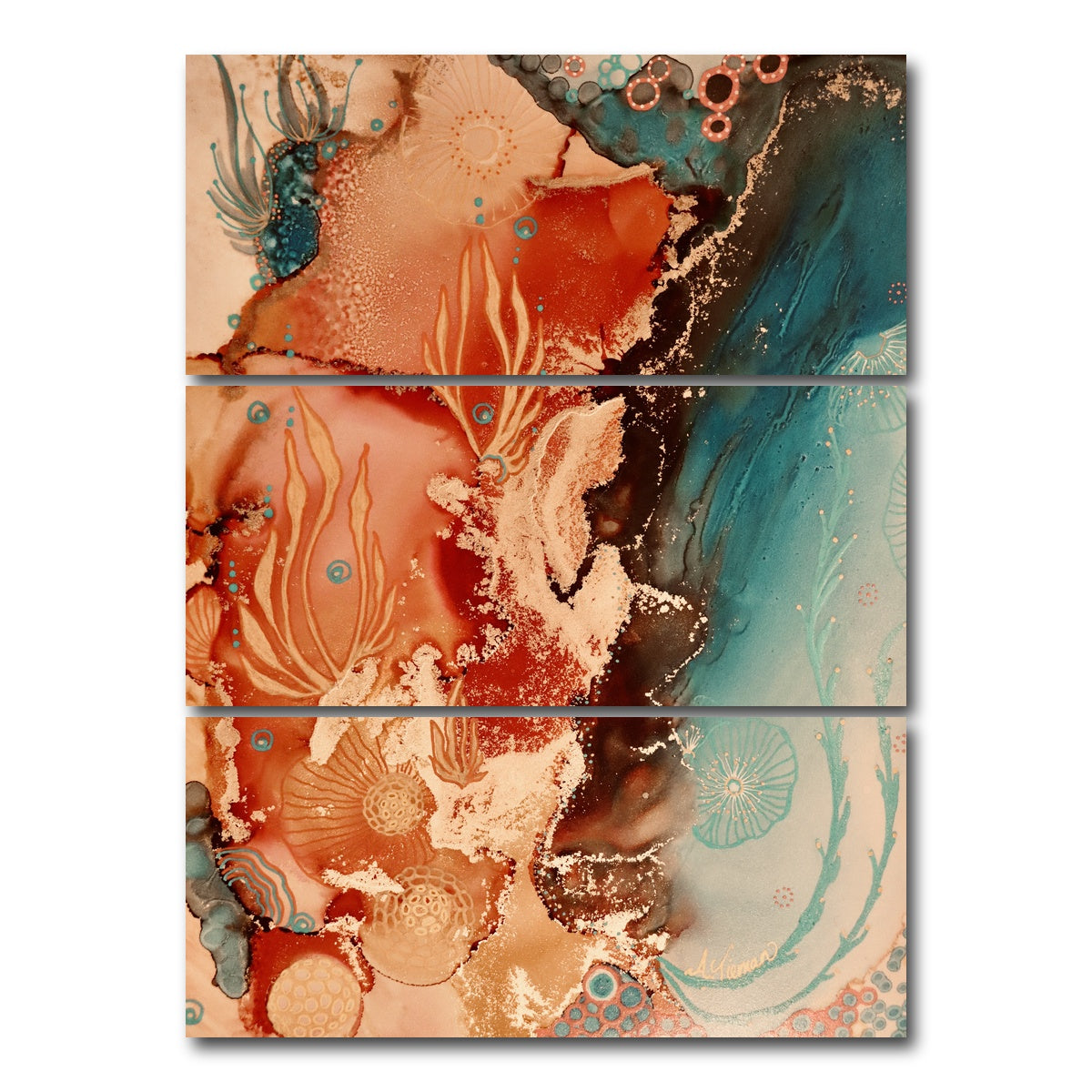 AUTO-MOCKUP WHITE | Glorious Reef | 3 Piece | Gallery Wrap Canvas | group=8x18_stacked