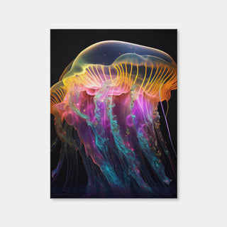AUTO-MOCKUP WHITE | Glowing Jellyfish | 1 Piece | Gallery Wrap Canvas | group=3x4