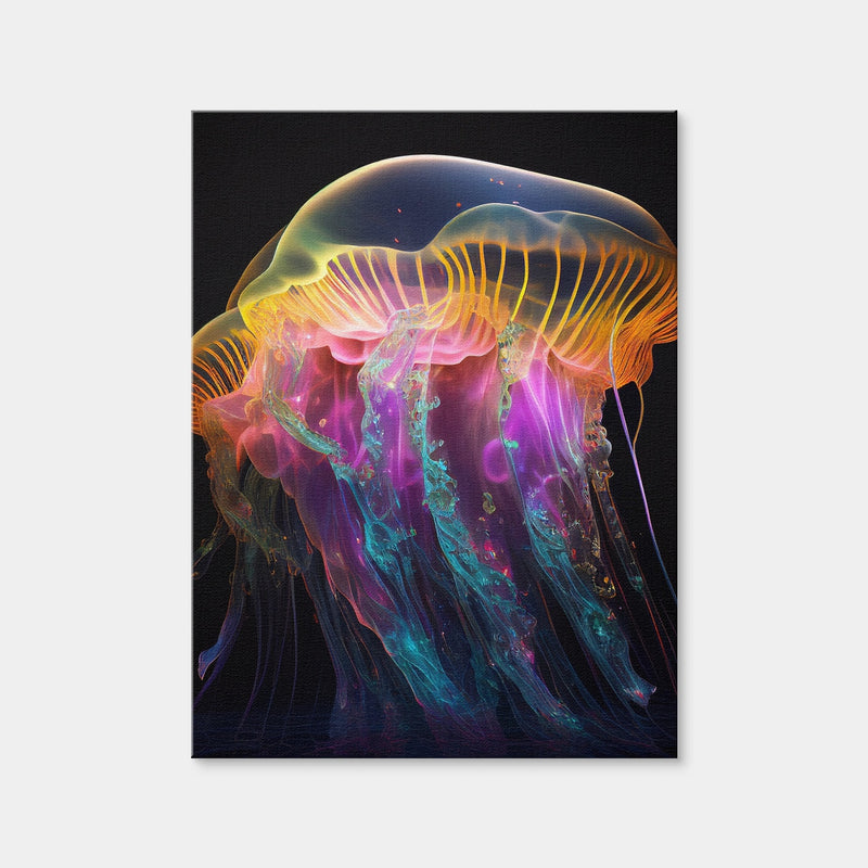 AUTO-MOCKUP WHITE | Glowing Jellyfish | 1 Piece | Gallery Wrap Canvas | group=3x4