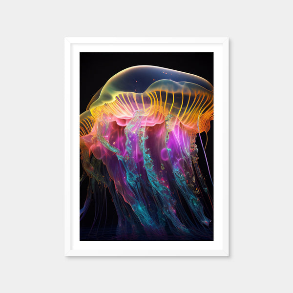 Glowing Jellyfish Wall Art — Framed Print Format preview