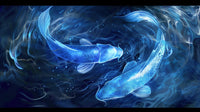 Glowing Koi Fish Wall Art