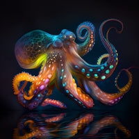 Glowing Octopus Wall Art