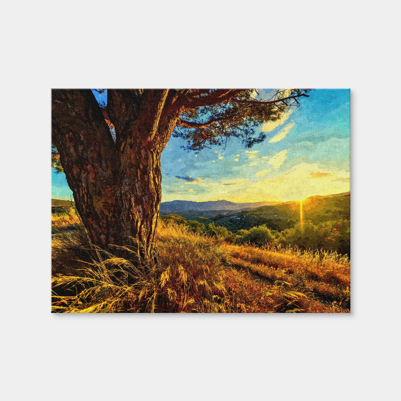 AUTO-MOCKUP WHITE | Gnarled Tree At Sunset | 1 Piece | Gallery Wrap Canvas | group=4x3
