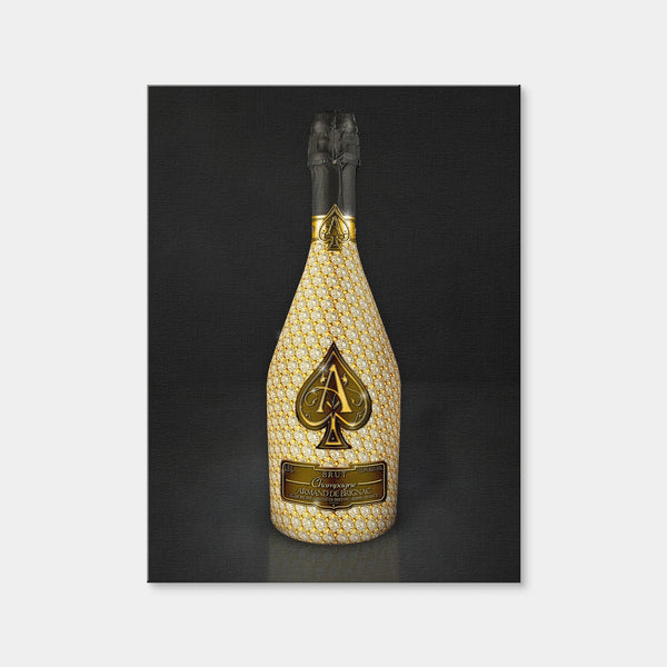 Gold Ace Bottle Wall Art — Canvas Wrap Format preview