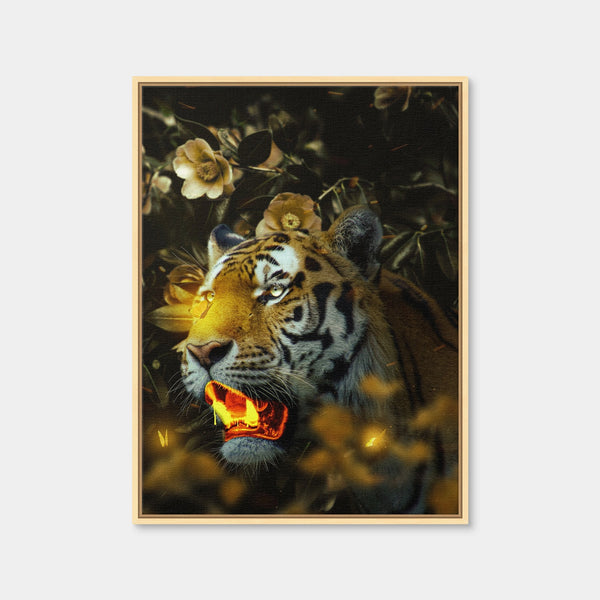 Gold Tiger Wall Art — Framed Canvas Format preview