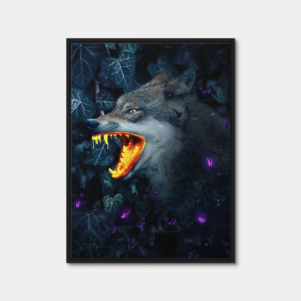 Gold Wolf Wall Art — Framed Canvas Format preview