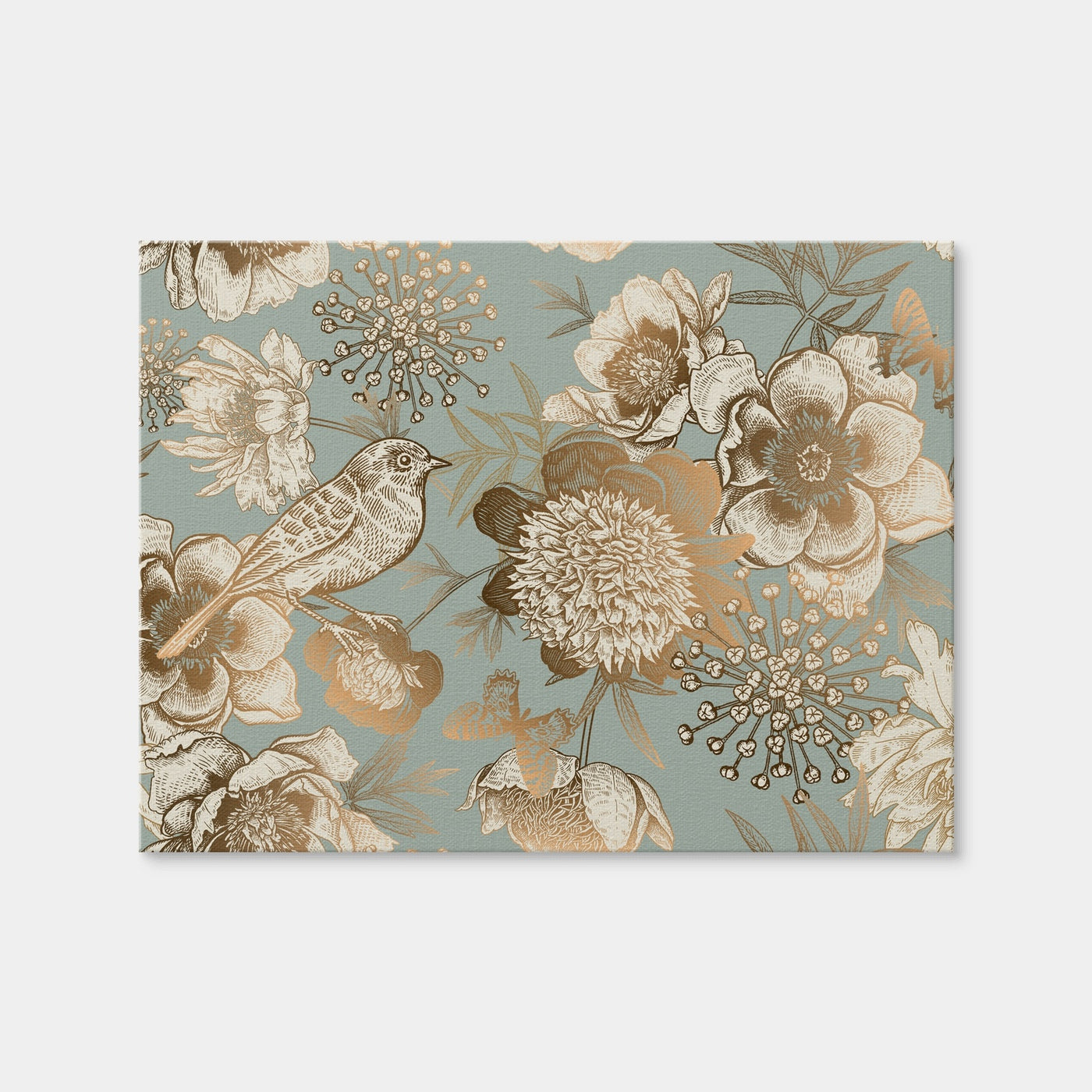 AUTO-MOCKUP WHITE | Golden Flowers Pattern | 1 Piece | Gallery Wrap Canvas | group=4x3