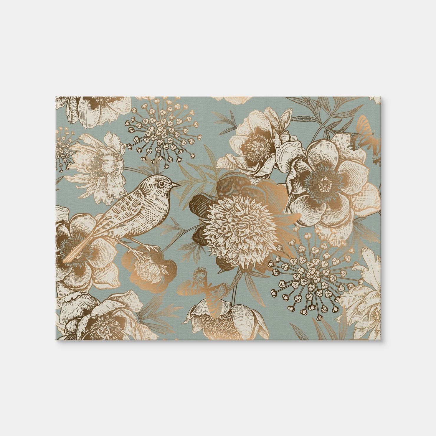 AUTO-MOCKUP WHITE | Golden Flowers Pattern | 1 Piece | Gallery Wrap Canvas | group=4x3