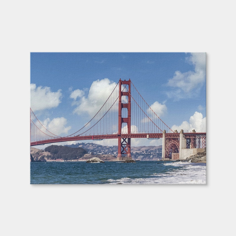 AUTO-MOCKUP WHITE | Golden Gate Baker Beach Panoramic | 1 Piece | Gallery Wrap Canvas | group=4x3