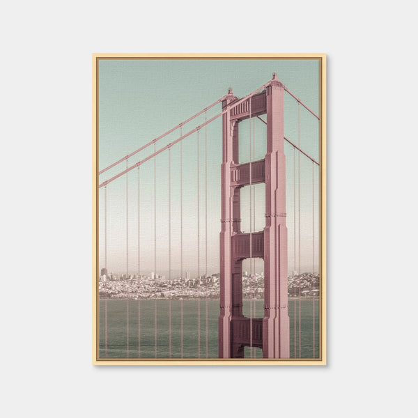 Golden Gate Bridge - Urban Vintage Style Wall Art — Framed Canvas Format preview