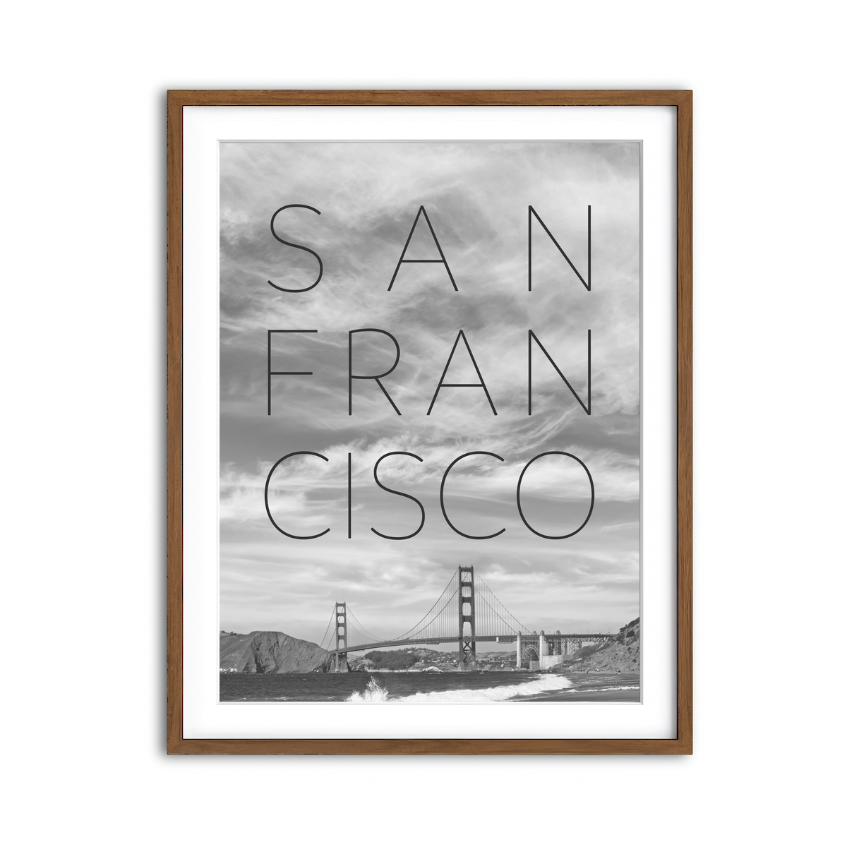Golden Gate Bridge & Baker Beach Text Wall Art