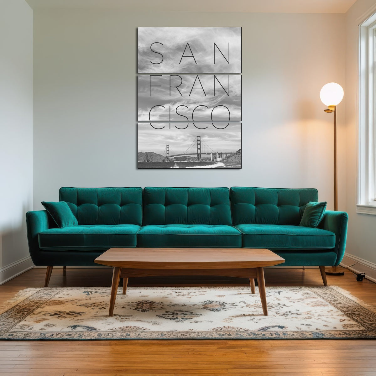 Golden Gate Bridge & Baker Beach Text Wall Art