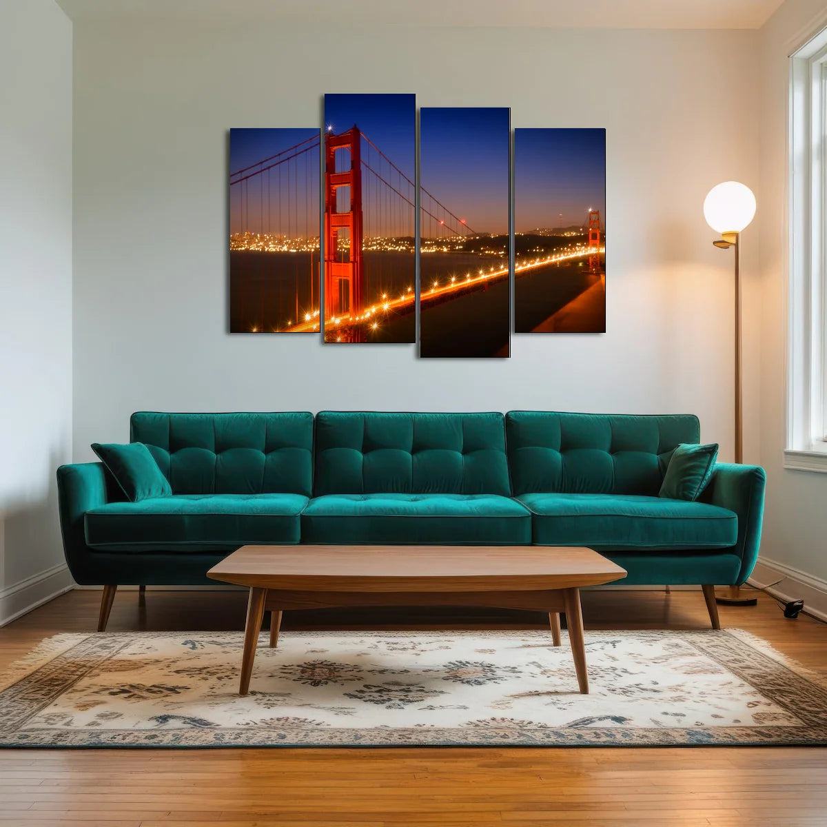 Golden Gate Bridge Evening Cityscape Wall Art