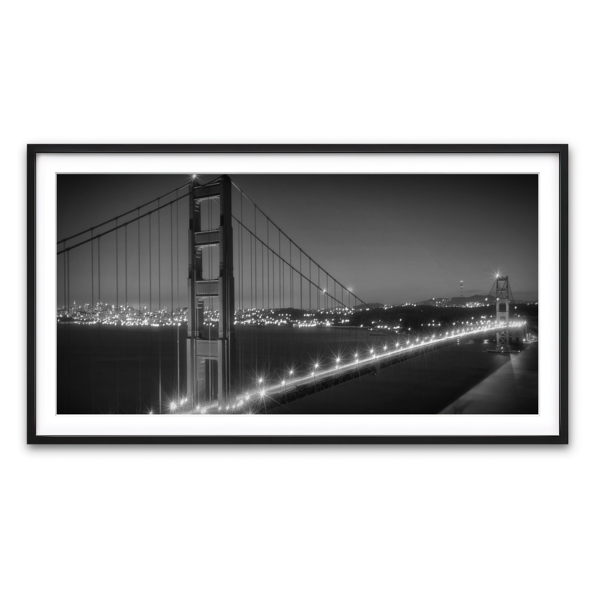 Golden Gate Bridge Monochrome Cityscape Wall Art