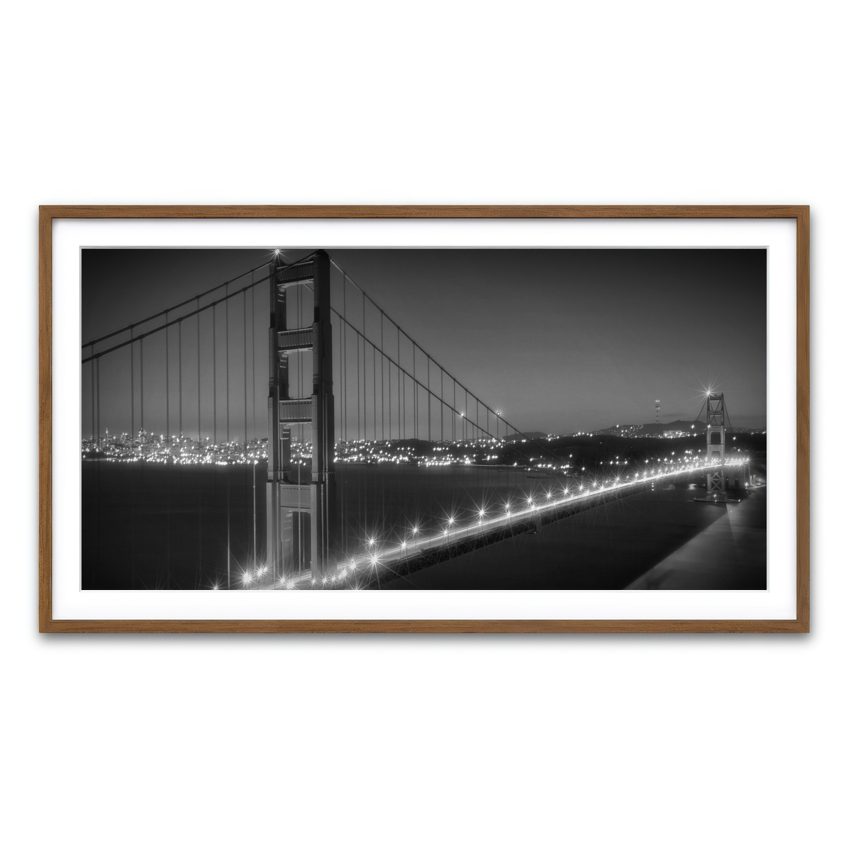 Golden Gate Bridge Monochrome Cityscape Wall Art