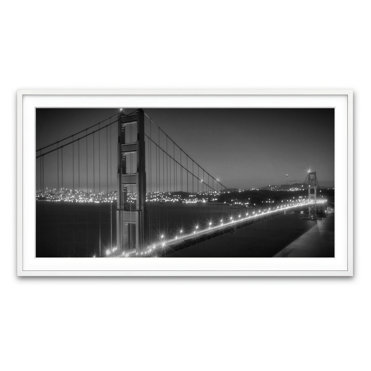 Golden Gate Bridge Monochrome Cityscape Wall Art
