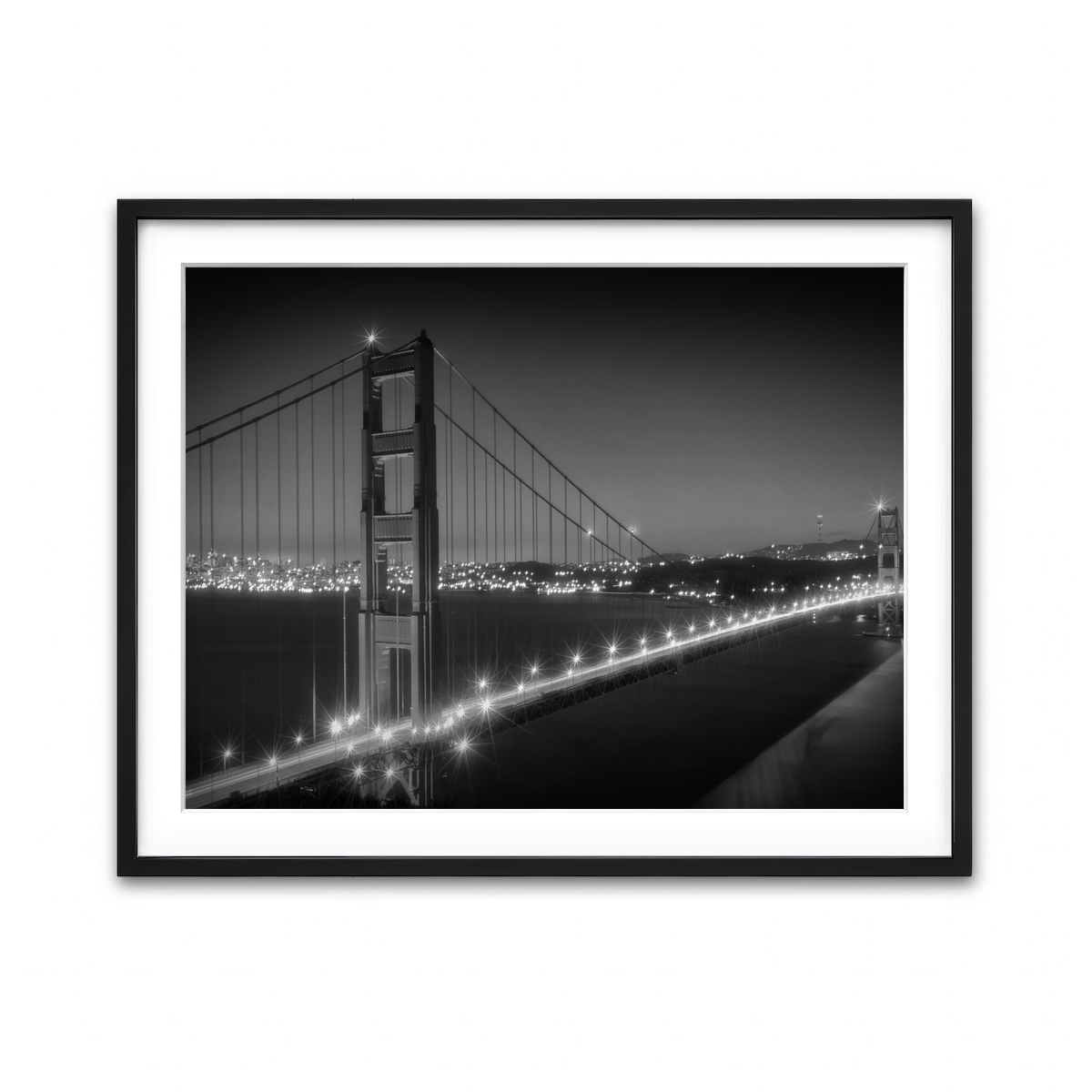 Golden Gate Bridge Monochrome Cityscape Wall Art