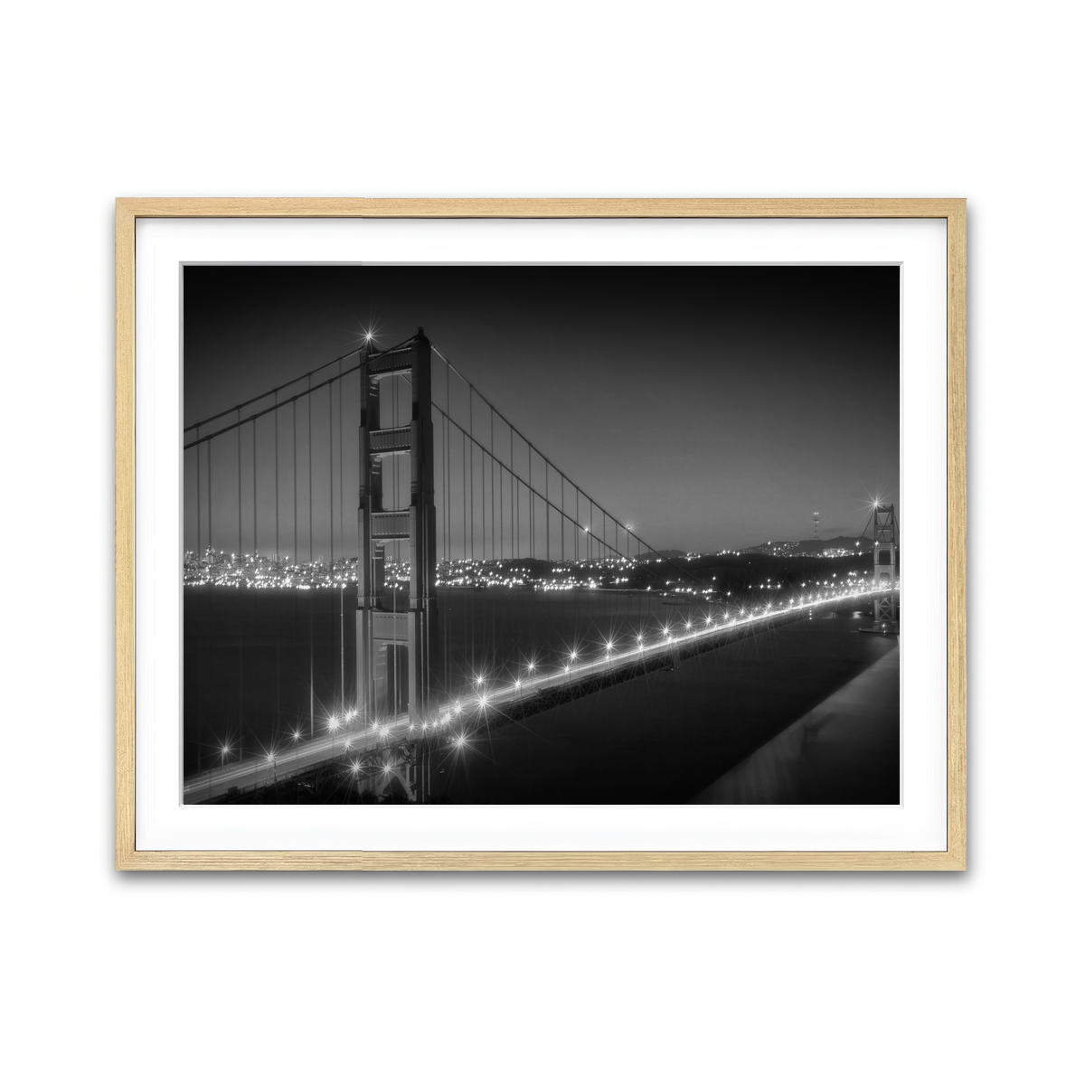 Golden Gate Bridge Monochrome Cityscape Wall Art