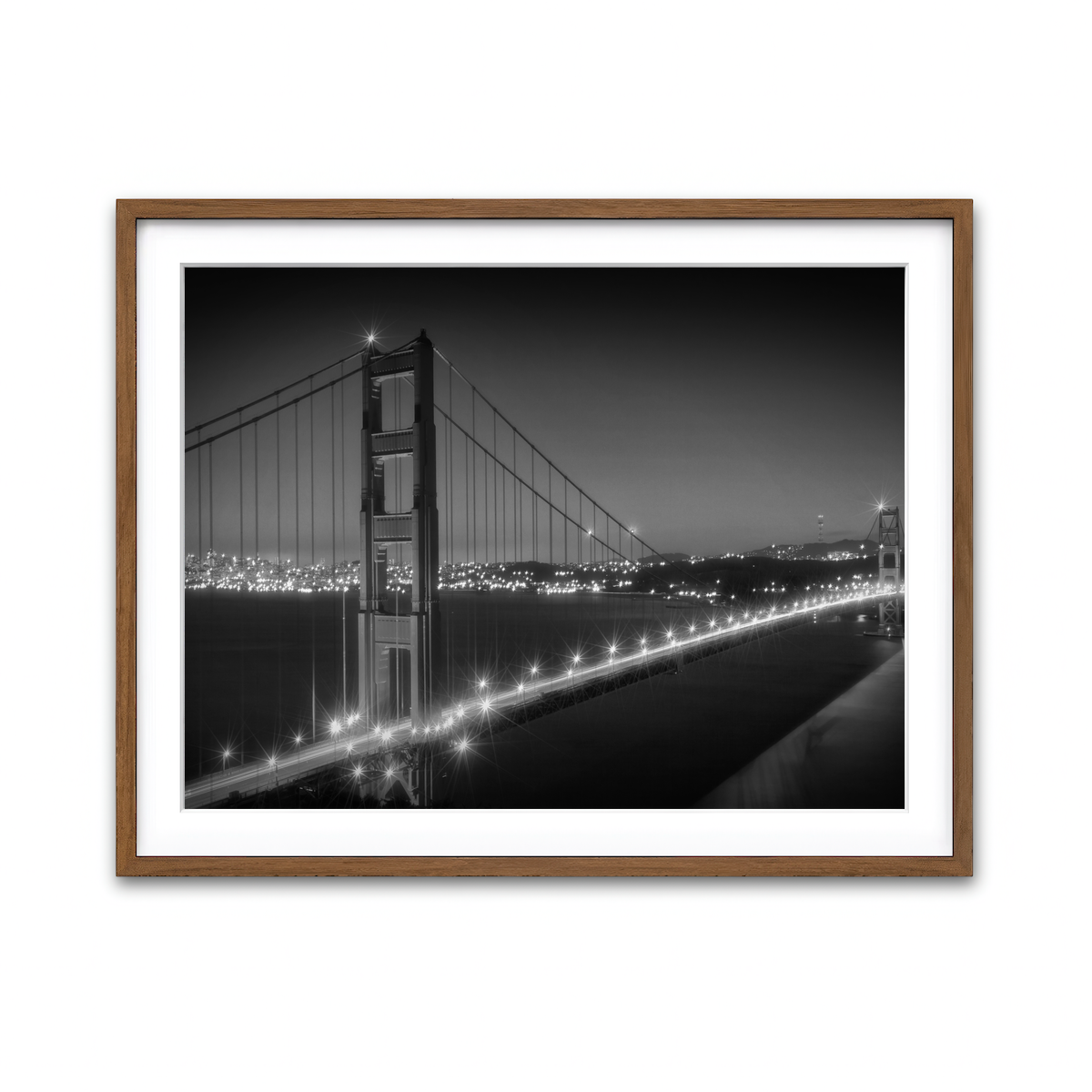 Golden Gate Bridge Monochrome Cityscape Wall Art