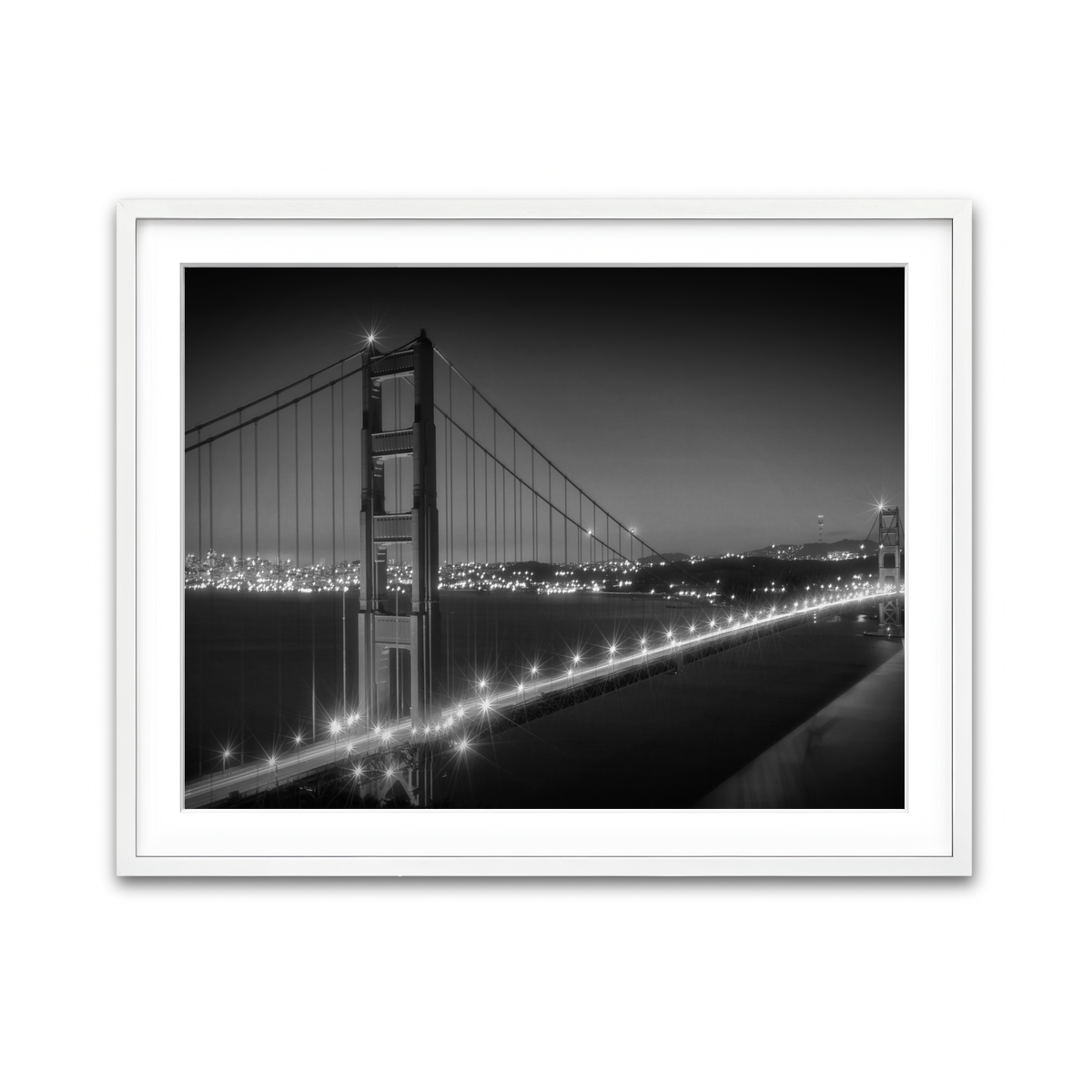 Golden Gate Bridge Monochrome Cityscape Wall Art
