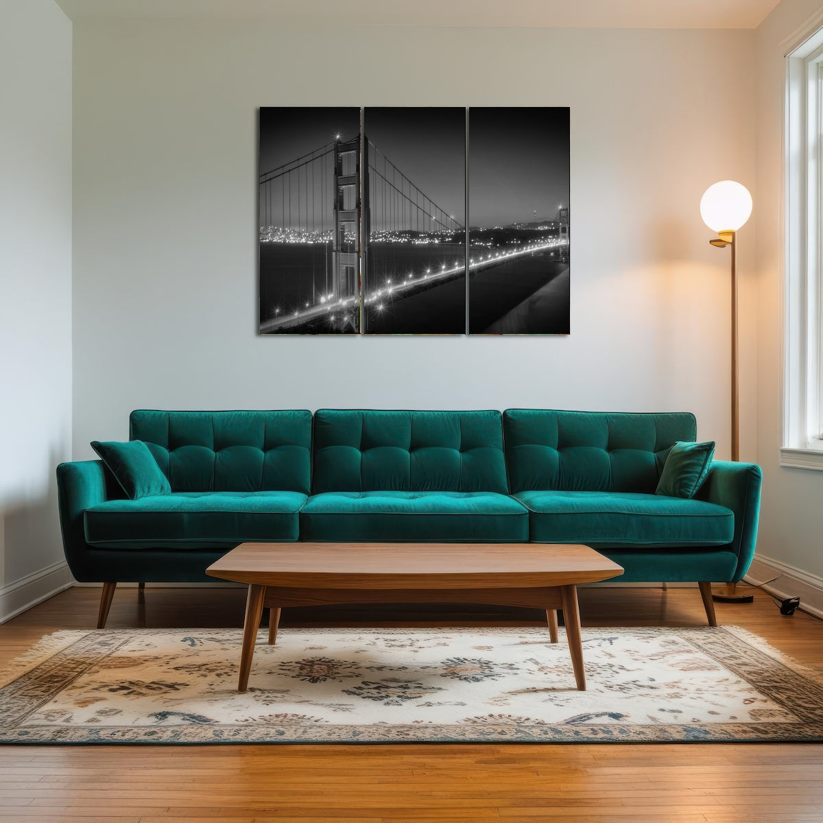 Golden Gate Bridge Monochrome Cityscape Wall Art