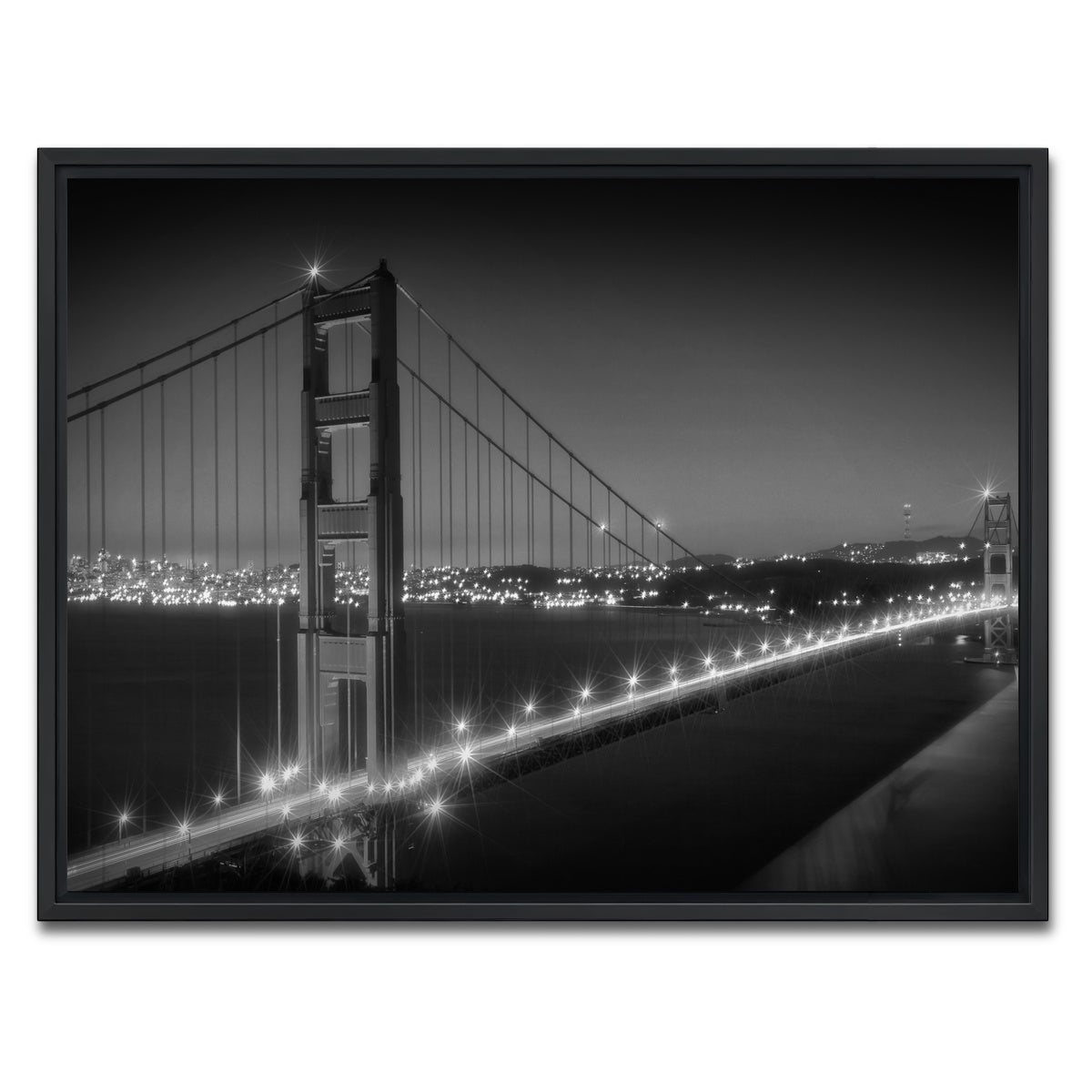 Golden Gate Bridge Monochrome Cityscape Wall Art