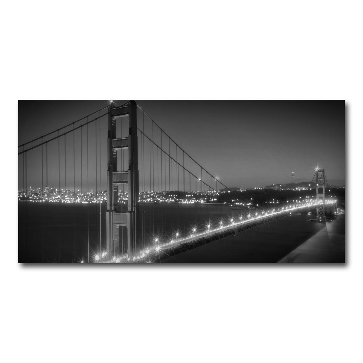 Golden Gate Bridge Monochrome Cityscape Wall Art