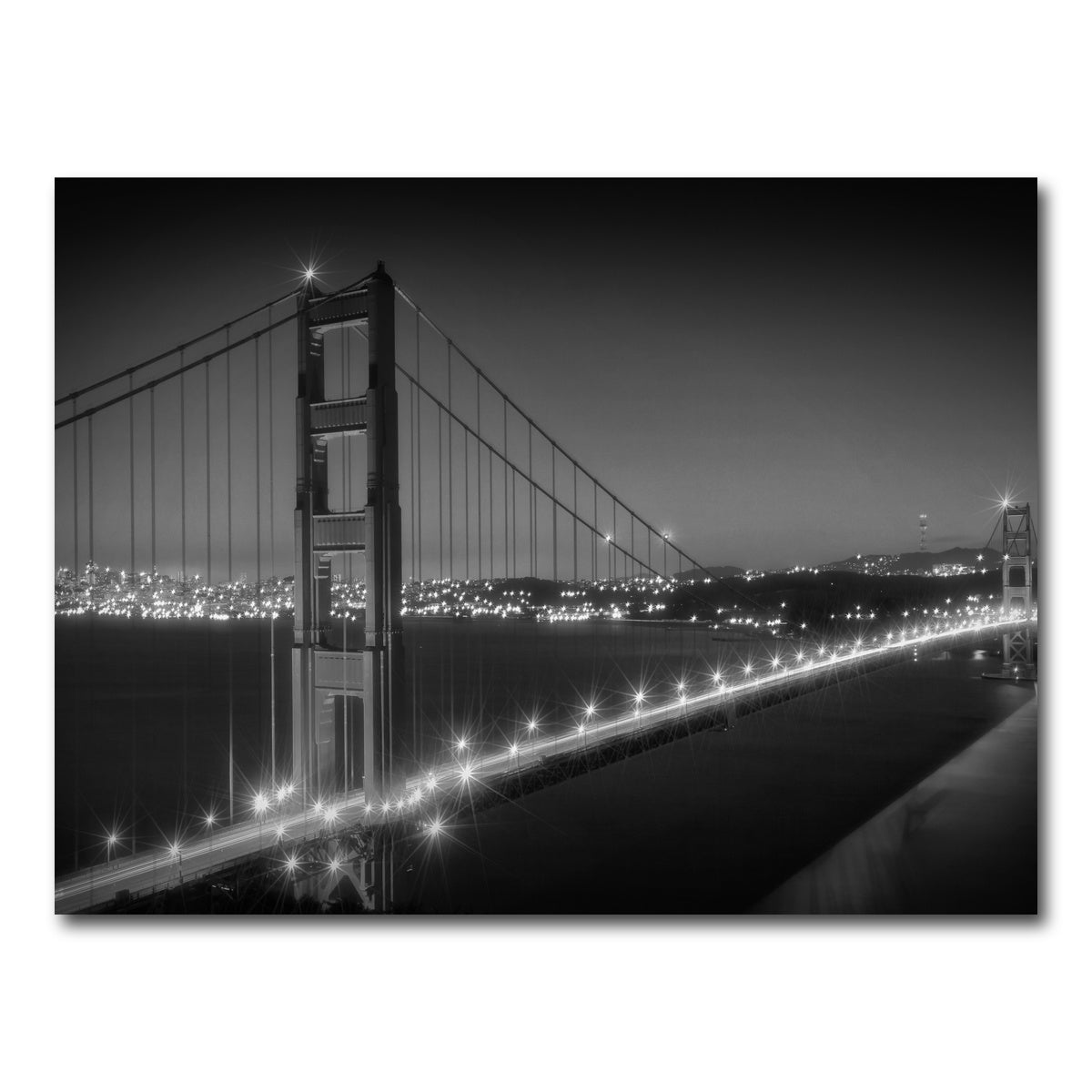 Golden Gate Bridge Monochrome Cityscape Wall Art
