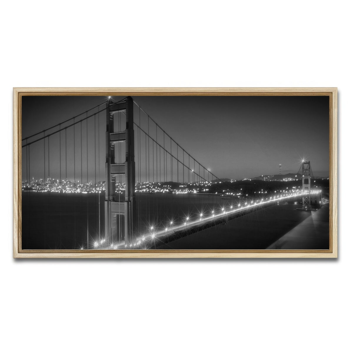 Golden Gate Bridge Monochrome Cityscape Wall Art