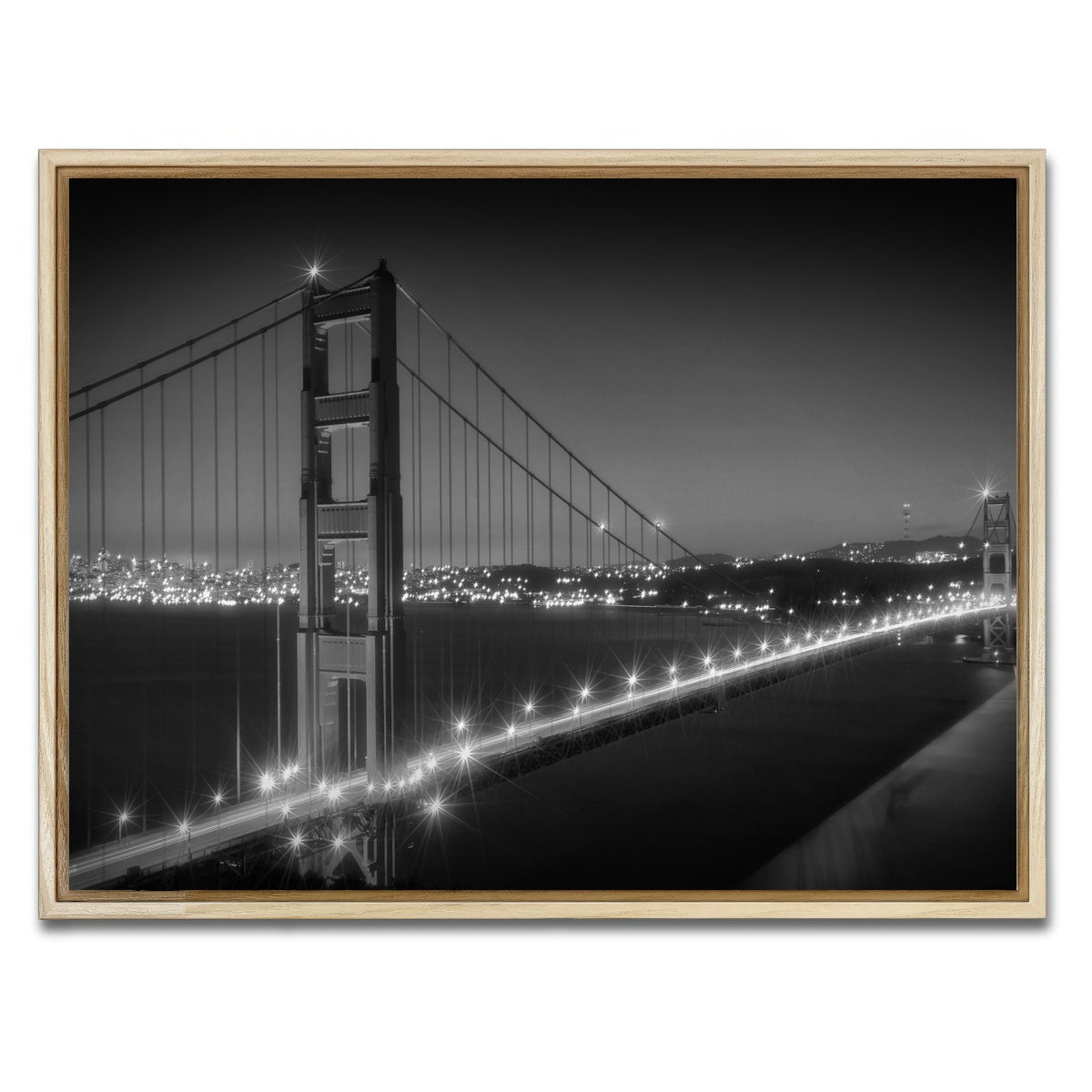 Golden Gate Bridge Monochrome Cityscape Wall Art