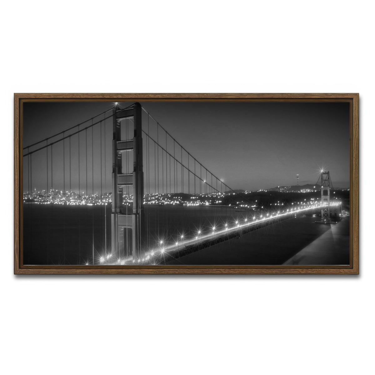 Golden Gate Bridge Monochrome Cityscape Wall Art