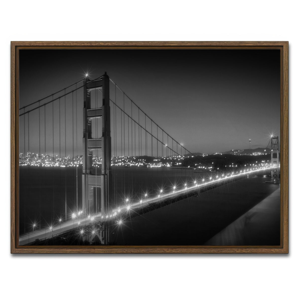 Golden Gate Bridge Monochrome Cityscape Wall Art