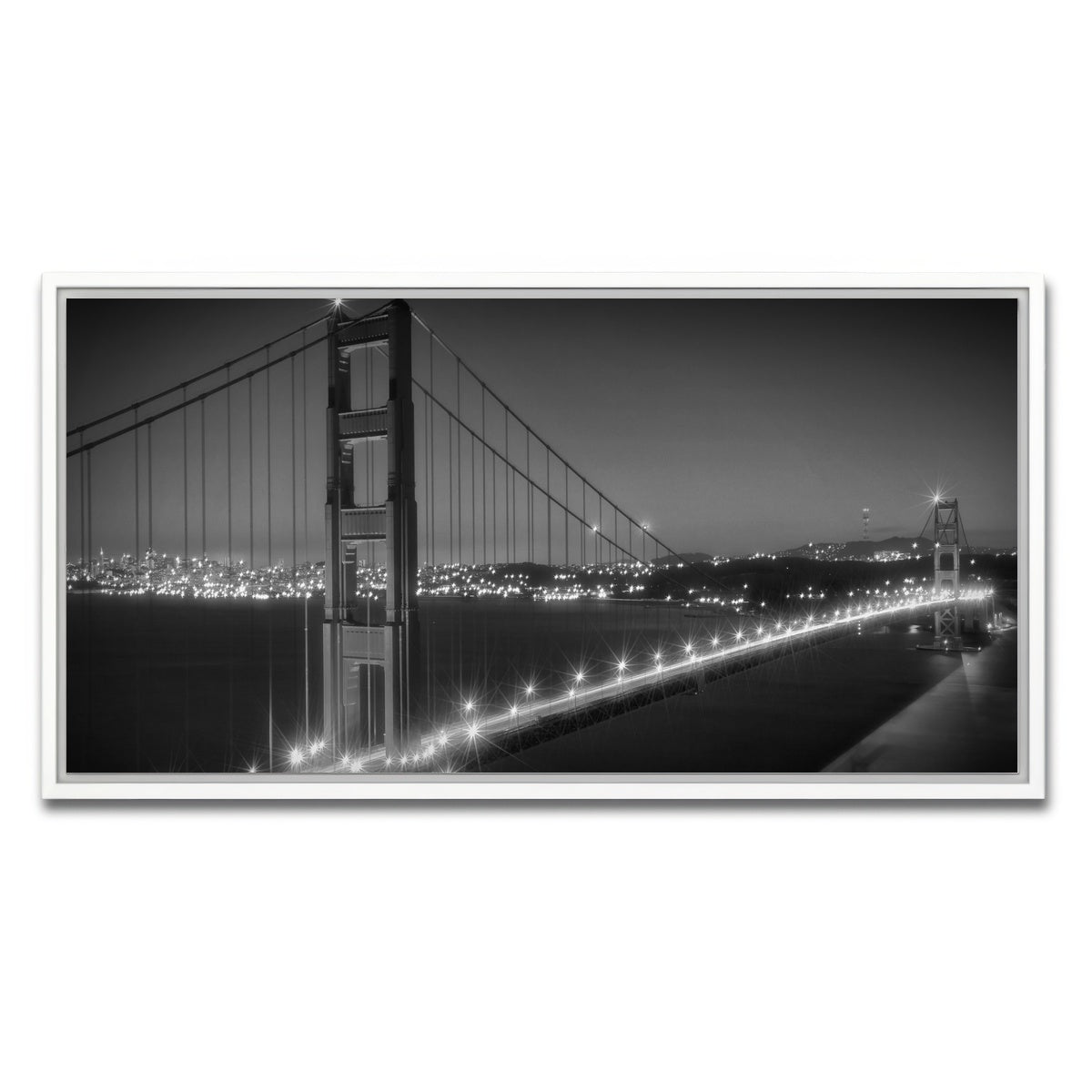 Golden Gate Bridge Monochrome Cityscape Wall Art