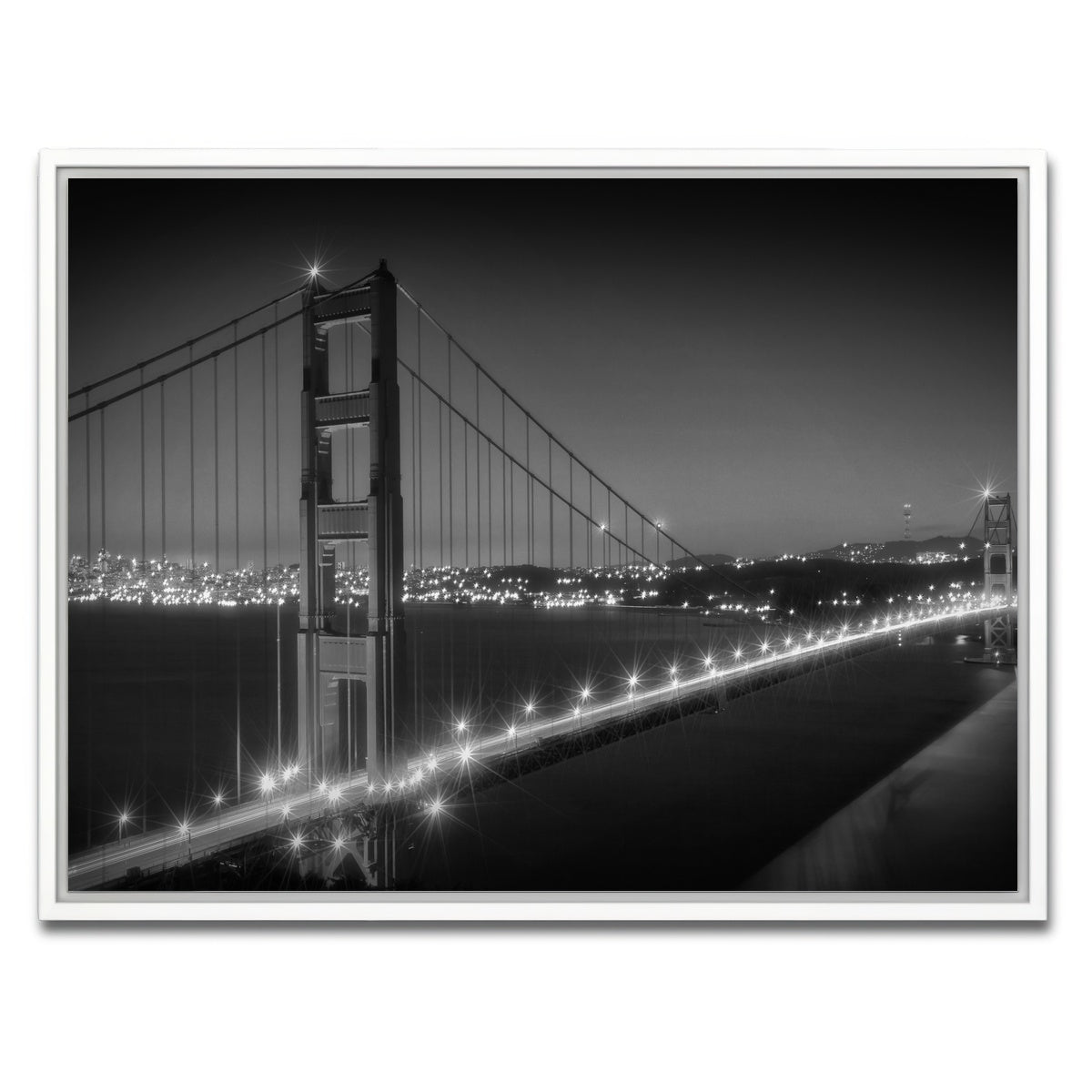 Golden Gate Bridge Monochrome Cityscape Wall Art