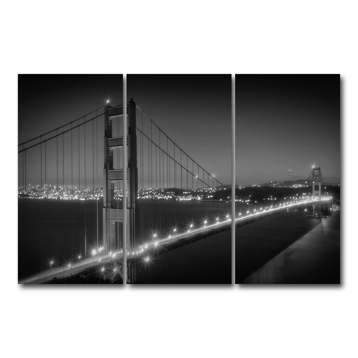Golden Gate Bridge Monochrome Cityscape Wall Art