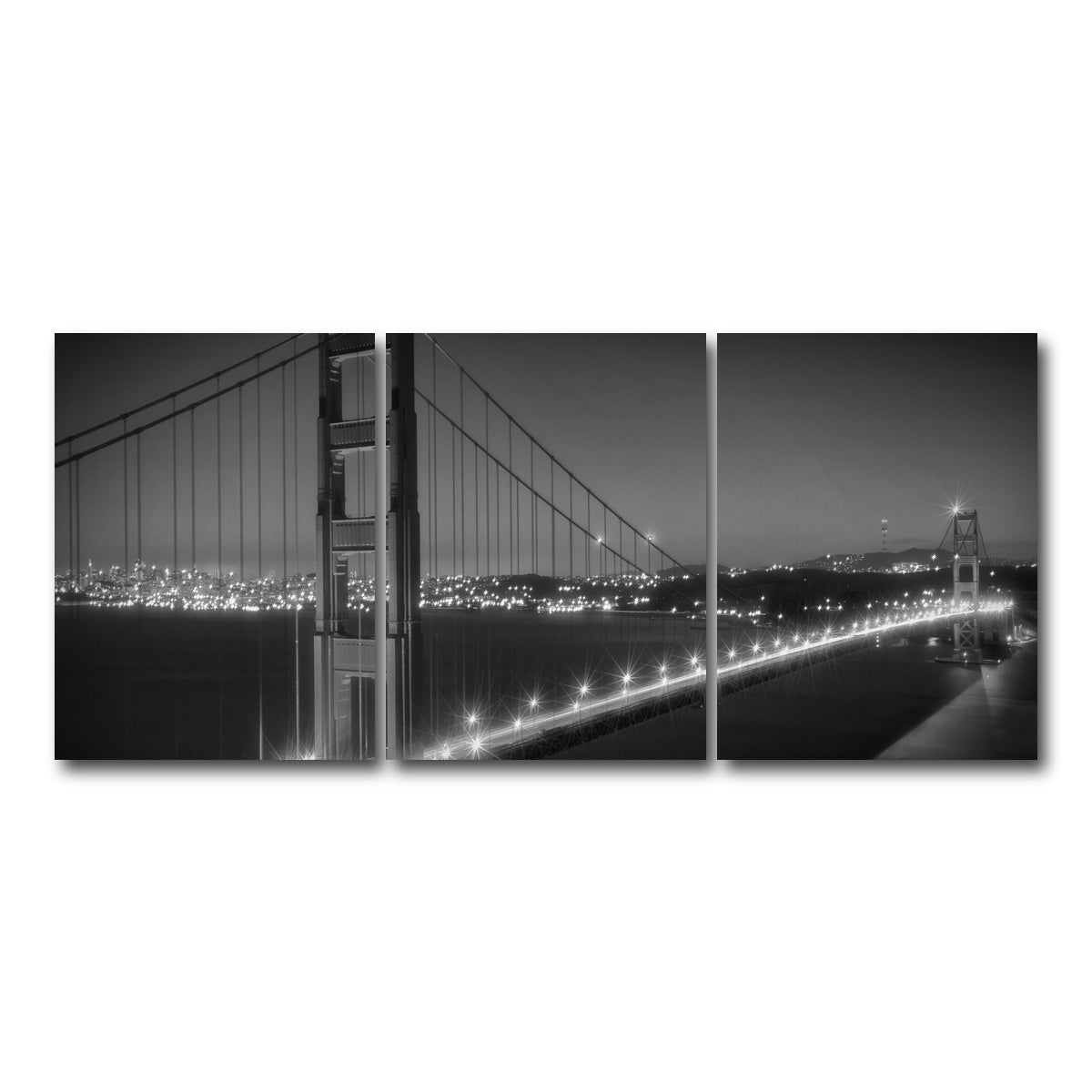 Golden Gate Bridge Monochrome Cityscape Wall Art