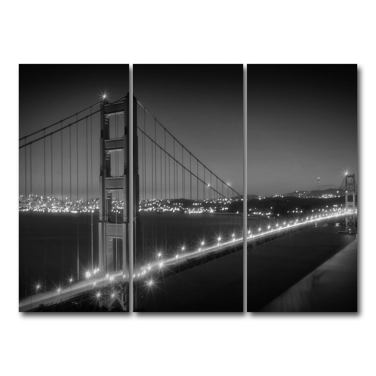 Golden Gate Bridge Monochrome Cityscape Wall Art