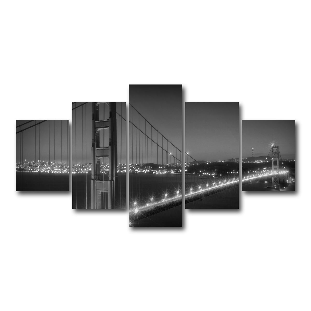 Golden Gate Bridge Monochrome Cityscape Wall Art