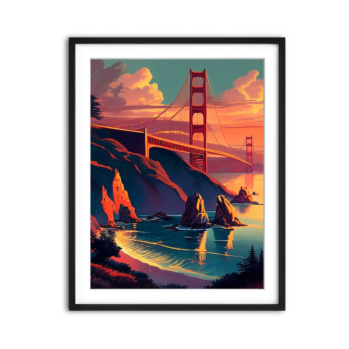 Golden Gate Bridge at Sunset Wall Art