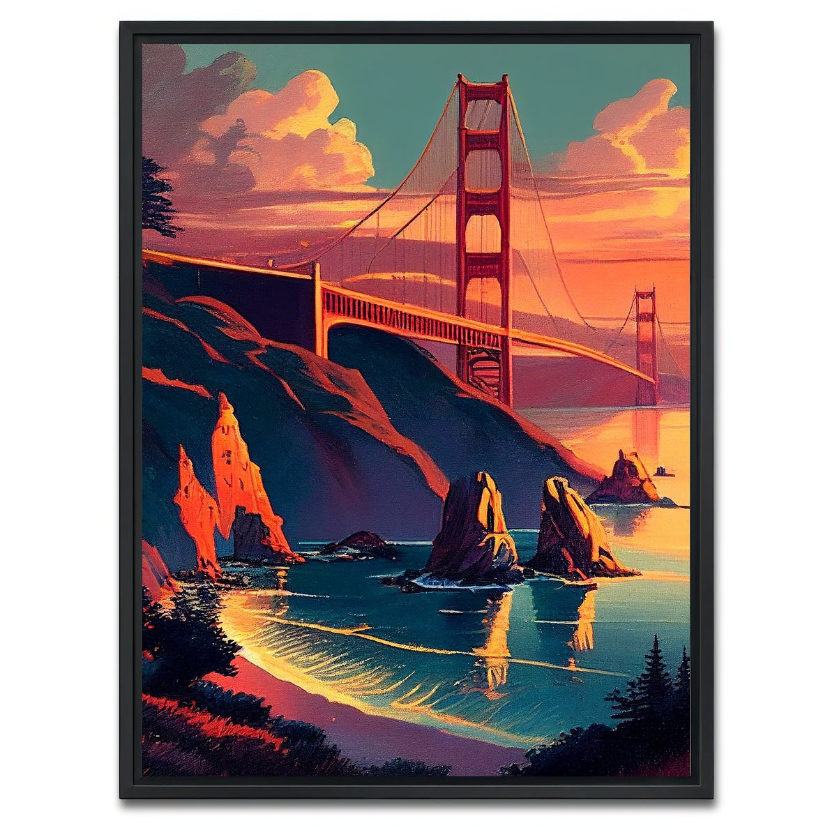 Golden Gate Bridge at Sunset Wall Art
