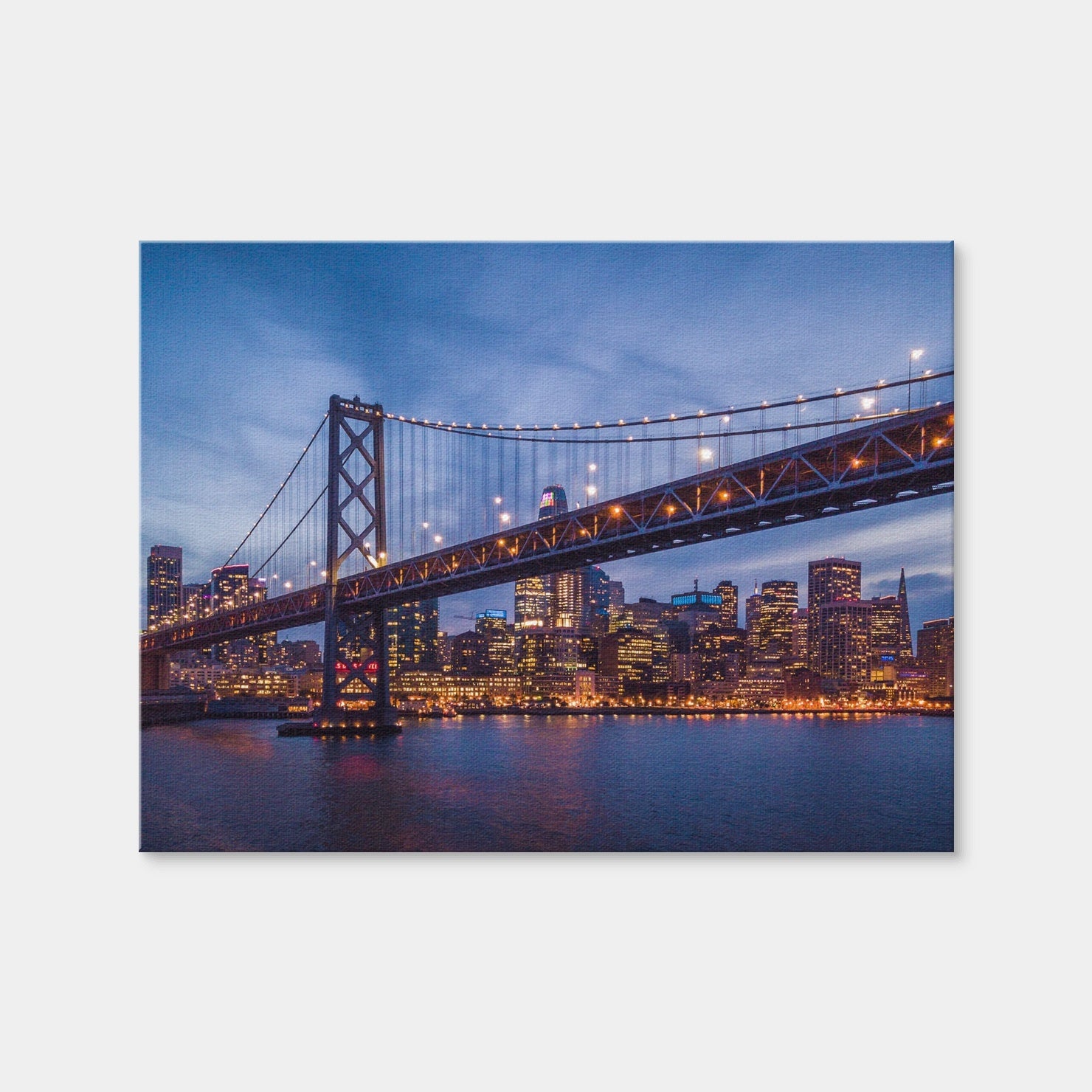 AUTO-MOCKUP WHITE | Golden Gate at Night | 1 Piece | Gallery Wrap Canvas | group=4x3