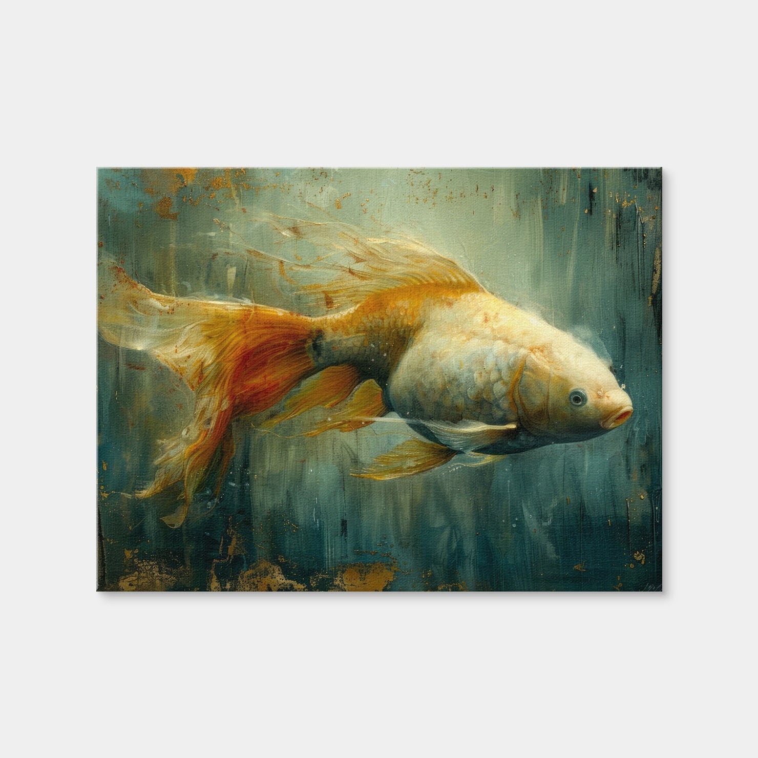 AUTO-MOCKUP WHITE | Golden Koi Fish | 1 Piece | Gallery Wrap Canvas | group=4x3