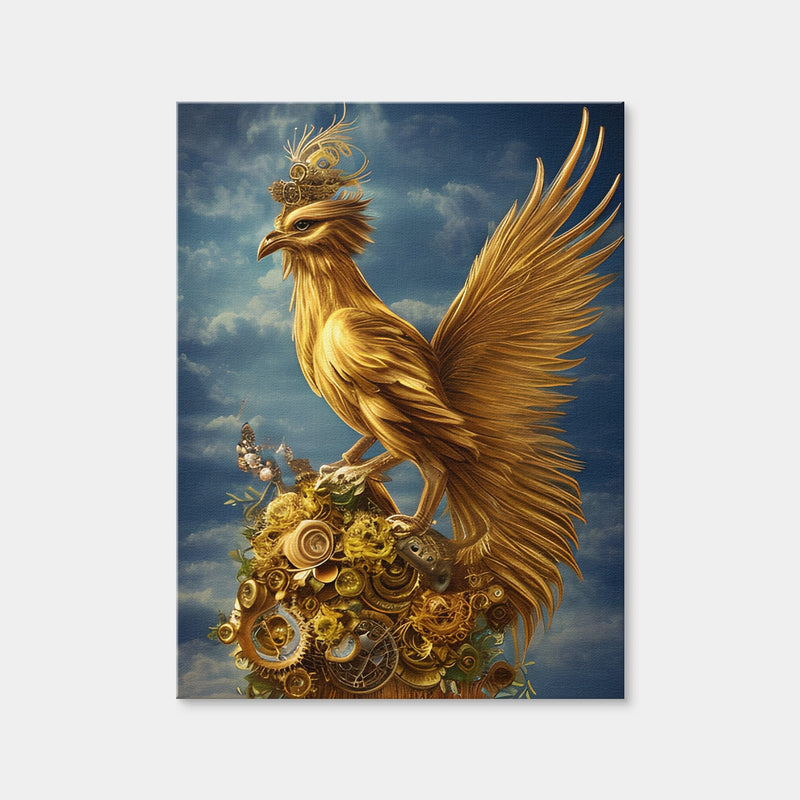 AUTO-MOCKUP WHITE | Golden Phoenix Bird | 1 Piece | Gallery Wrap Canvas | group=3x4